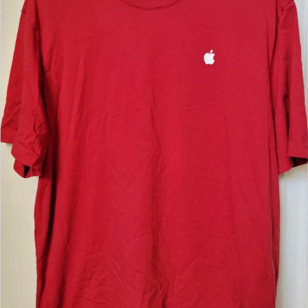 Apple Inc Red Logo Employee T-Shirt Large